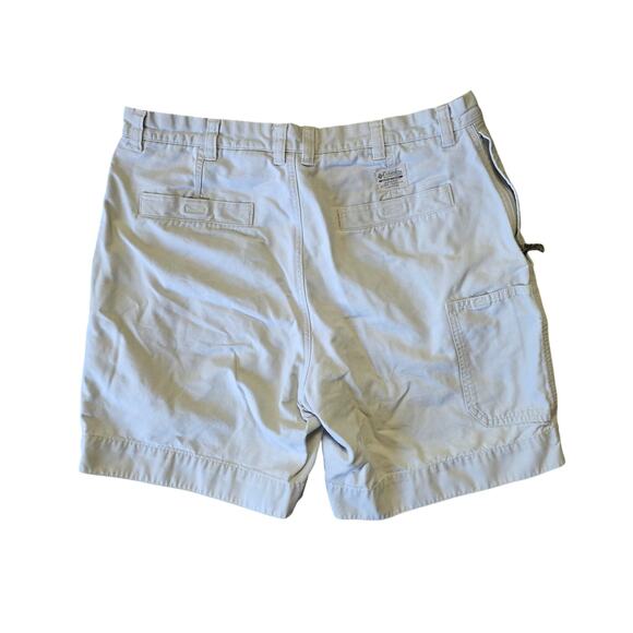 Columbia Canvas Above-Knee Spell-Out Shorts Men 36 Beige Casual - Picture 4 of 7